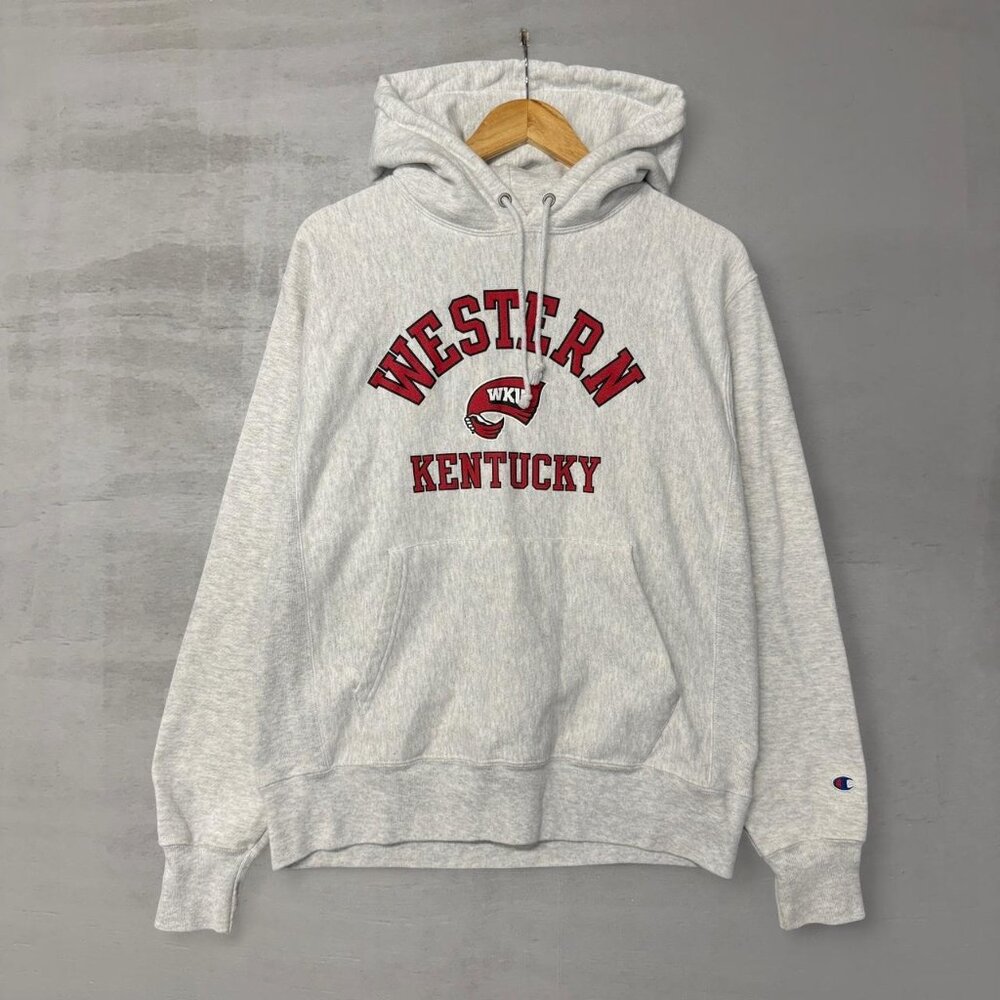 Vintage‎ Western Kentucky Champion Reverse Weave Grey WKU Hoodie medium